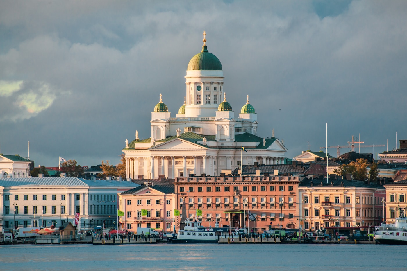 Helsinki harbor and cathedral